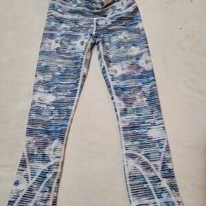 lululemon athletica Kids Striped Blue and White Leggings